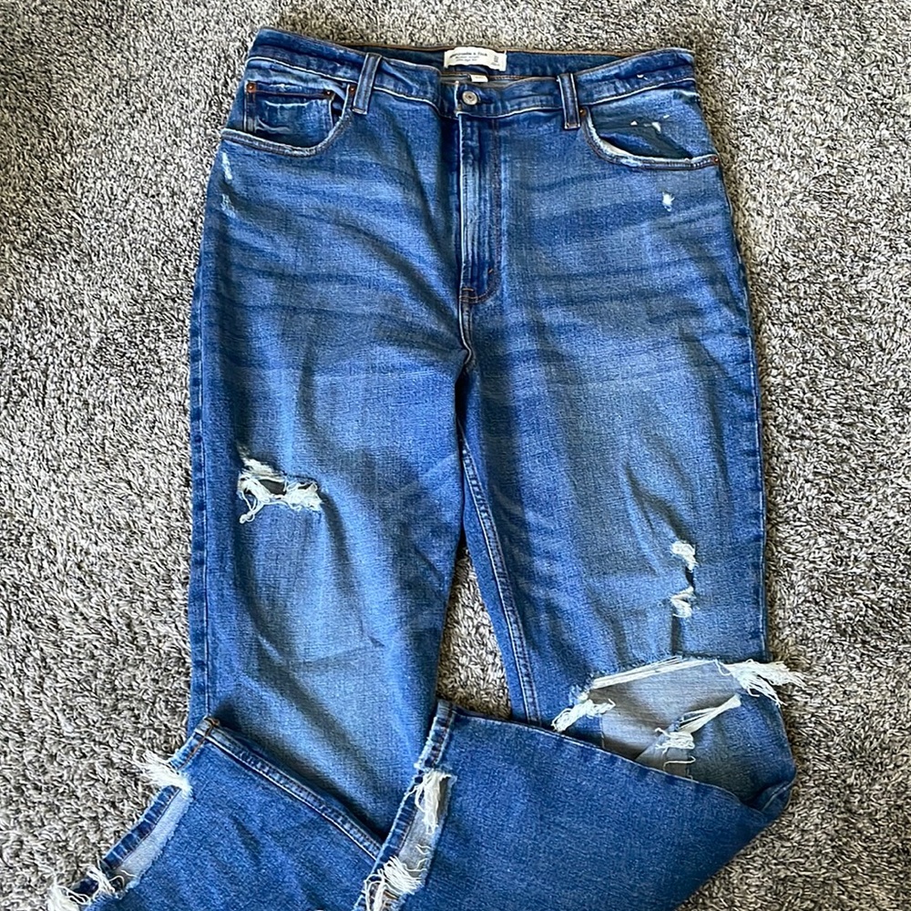 Womens Abercrombie & Fitch Curve Love Ankle Straight jeans